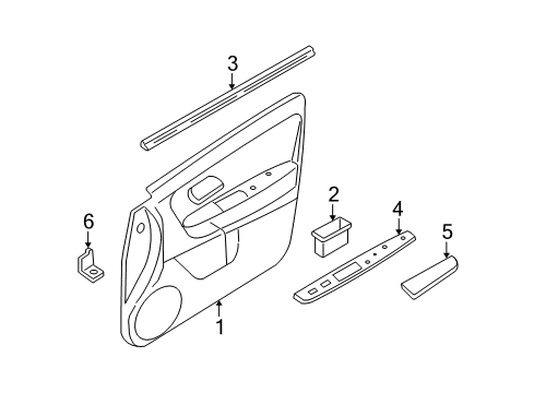 2007 Mercury Mariner Interior Trim - Front Door Armrest Pad Diagram for 5E6Z-7824100-AAA