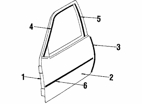 1986 Pontiac Sunbird Front Door MIRROR, Inside/Outside Rear View Diagram for 20623213