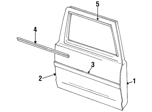 1993 Ford Explorer Front Door Outer Panel Diagram for F1TZ7820200A