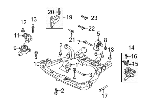 2010 Kia Rondo Engine & Trans Mounting Bracket Diagram for 218161D100