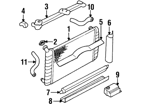 1987 Buick Century Radiator & Components Radiator Assembly Diagram for 52477221