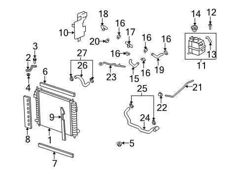 2008 Saturn Vue Radiator & Components Horn Bolt Diagram for 11519976