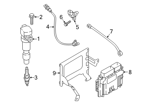 2019 Hyundai Tucson Ignition System Engine Control Module Unit Diagram for 39171-2GPG0