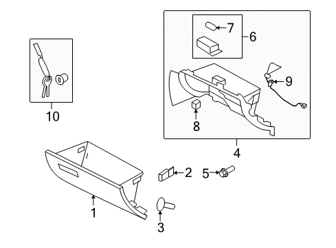 2009 Kia Borrego Glove Box Panel Assembly-Lower Crash Pad Diagram for 845402J000H9
