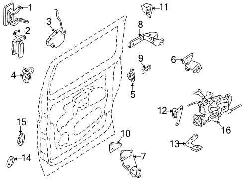 1999 Nissan Quest Lift Gate Slide Right Passenger Door Lock Actuator Diagram for 82500-7B021