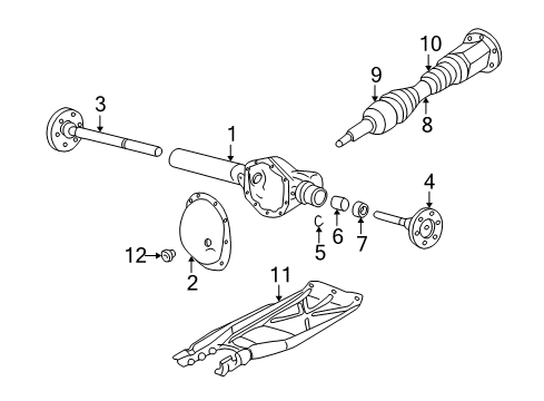 1999 Dodge Durango Front Axle & Carrier Plug-Differential Cover Diagram for 5252504AB