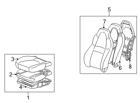 2002 Toyota MR2 Spyder Seat Components Seat Cushion Diagram for 71420-17300-F0