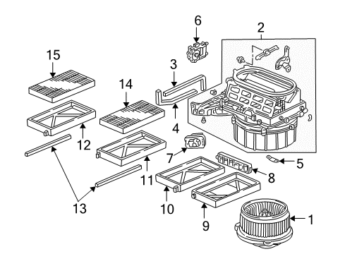 2001 Honda Civic Blower Motor & Fan Bracket, Cover (Lower) Diagram for 79102-S5A-000