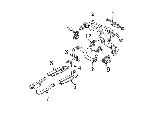 2007 Nissan Maxima Ducts VENTILATOR Assembly-Center, L Diagram for 68751-7Y000