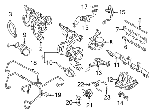 2021 BMW M4 Exhaust Manifold HEAT INSULATOR FLOOR PANEL T Diagram for 51488070511