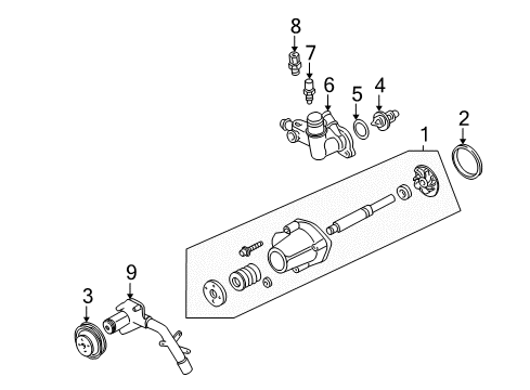 1998 Ford Ranger Senders Thermostat Housing Diagram for F87Z-8592-A