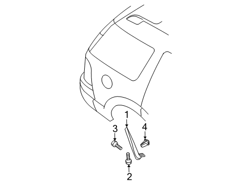 2006 Mercury Mountaineer Exterior Trim - Quarter Panel Lower Molding Diagram for 6L9Z-7829038-AAPTM