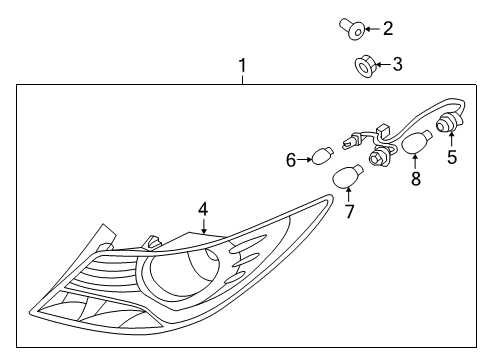 2013 Hyundai Accent Bulbs Lamp Assembly-Rear Combination, RH Diagram for 92402-1R010