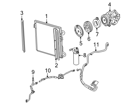 2007 Mercury Mariner Air Conditioner Seal Diagram for YL8Z-19E572-AA