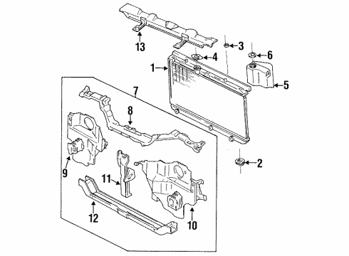1992 Geo Storm Radiator & Components Radiator Coolant-Lower Hose Diagram for 97060004