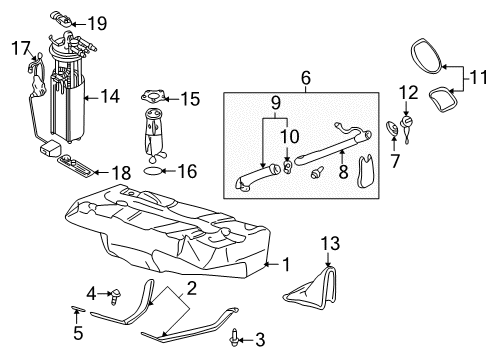 1998 Cadillac Seville Fuel Supply Fuel Gauge Sending Unit Diagram for 25335942