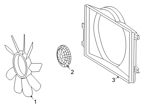 2006 Dodge Sprinter 3500 Cooling System, Radiator, Water Pump, Cooling Fan Fan-Cooling Diagram for 5117642AA