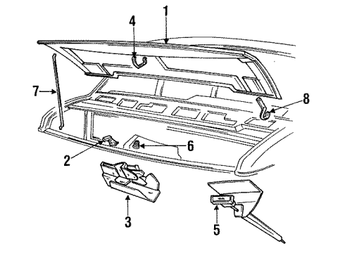 1993 Dodge B350 Hood & Components Release Hood Latch Diagram for 55074664