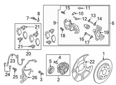 2021 Hyundai Santa Fe Rear Brakes Bolt-FLANGE Diagram for 51735-S1000