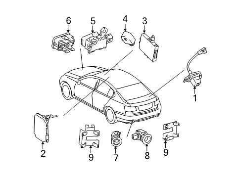 2006 Lexus GS300 Electrical Components Clearance Warning Computer Assembly Diagram for 89340-30031