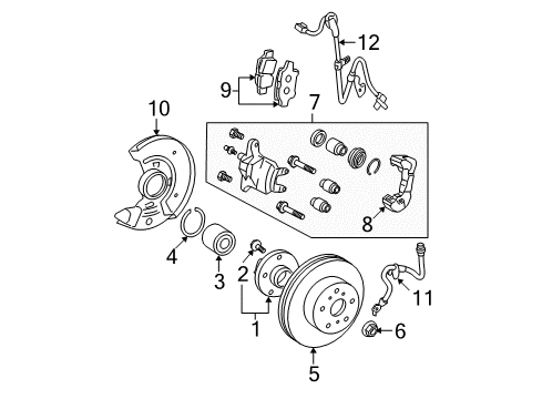 2007 Toyota Yaris Anti-Lock Brakes Actuator Assembly Diagram for 44050-52580