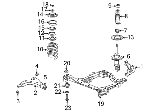 1998 Chevrolet Venture Front Suspension Components, Lower Control Arm, Stabilizer Bar Front Springs Diagram for 22133038