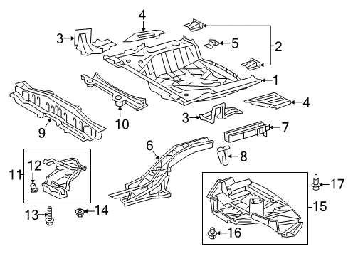 2016 Scion iM Rear Body - Floor & Rails Rear Floor Pan Diagram for 58311-12400