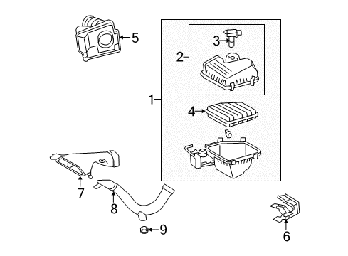 2012 Toyota Venza Powertrain Control Intake Duct Diagram for 17751-0P080