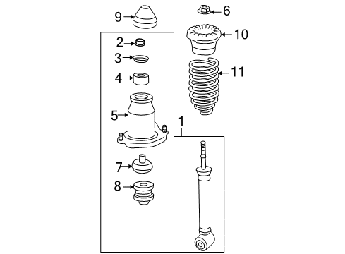 2007 Scion tC Struts & Components - Rear Cap Diagram for 48553-32030