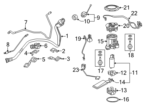 2018 Lexus RX450h Senders Pipe Sub-Assembly, Fuel Diagram for 77201-0E120