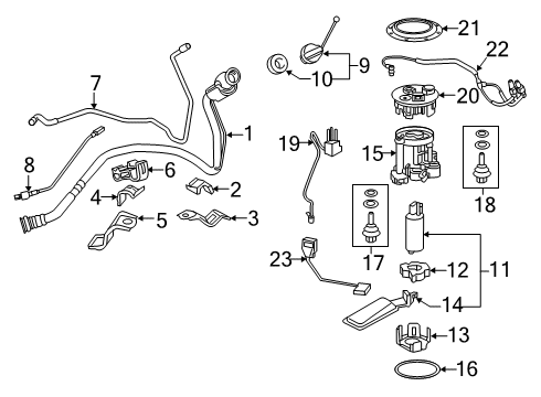 2016 Lexus RX450h Fuel Supply Sensor Assy, Acceleration Diagram for 78110-0E030