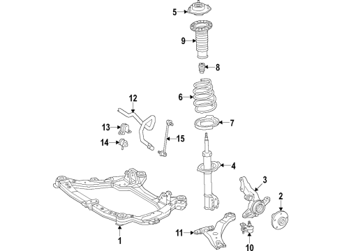 2017 Lexus RX350 Front Suspension Components, Lower Control Arm, Ride Control, Stabilizer Bar ABSORBER Set, Shock Diagram for 48510-80803