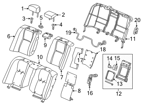 2018 Acura RLX Heated Seats Tci Right, Front Back Diagram for 81217-TY2-A41