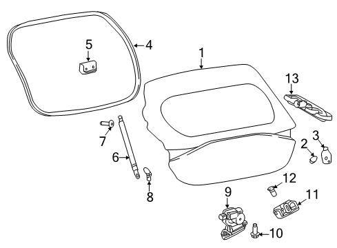 2019 Infiniti QX30 Lift Gate Stay Assy-Back Door, LH Diagram for 90451-5DA0A