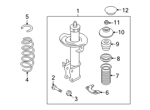 2008 Saturn Astra Struts & Components - Front Cover, Front Suspension Strut Mount Diagram for 13287508