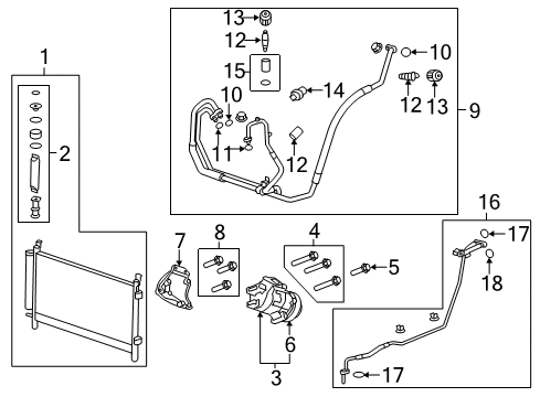 2015 Chevrolet Camaro Air Conditioner Hose & Tube Assembly Diagram for 23356007