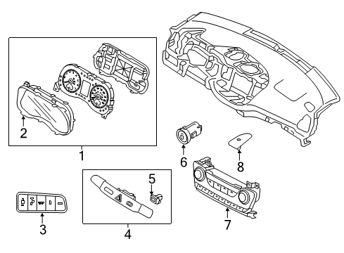 2021 Hyundai Tucson Switches Cluster Assembly-Instrument Diagram for 94021-D3250