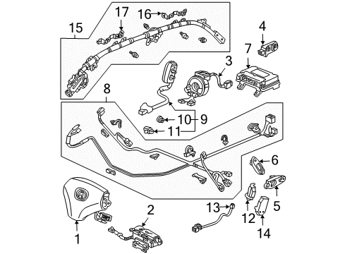 2005 Acura TSX Air Bag Components Nut-Washer (6MM) Diagram for 90321-SP0-A80