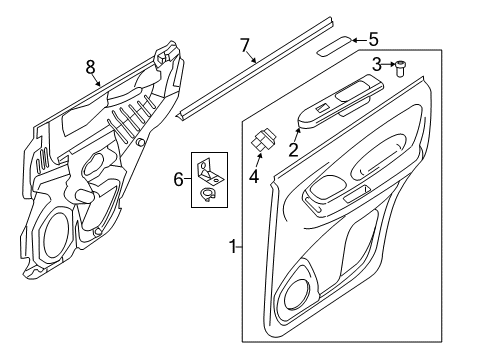 2010 Ford Escape Rear Door Belt Weatherstrip Diagram for 8L8Z-7825860-B