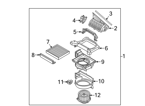 2019 Hyundai Veloster A/C & Heater Control Units Blower Unit Diagram for 97207-J3020