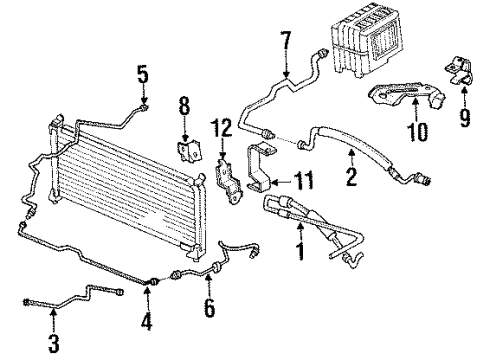 1992 Acura Integra Hoses Pipe C, Receiver Diagram for 80343-SK7-A11