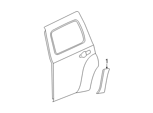 2006 Chevrolet HHR Exterior Trim - Rear Door Body Side Molding Diagram for 15838458