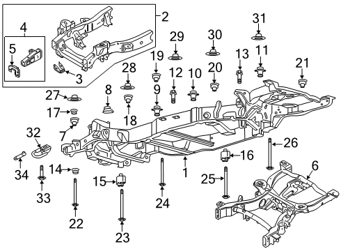 2019 Lincoln Navigator Frame & Components Mount Bolt Nut Diagram for 7C3Z-00811-A