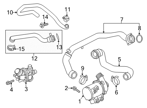 2015 BMW X3 Water Pump Hose Clamp Diagram for 11537547945