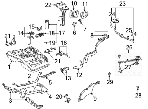 1997 Toyota RAV4 Fuel Injection Filter Diagram for 77023-32030