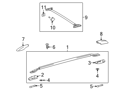 2011 Lexus LX570 Luggage Carrier Mount Bolt Diagram for 63230-60010