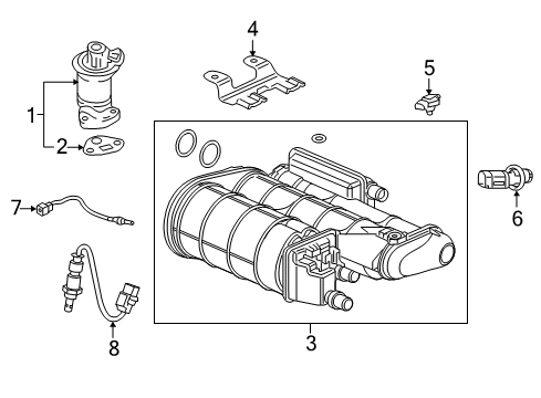 2021 Honda Odyssey EGR System Bracket, Canister Diagram for 17358-THR-A00