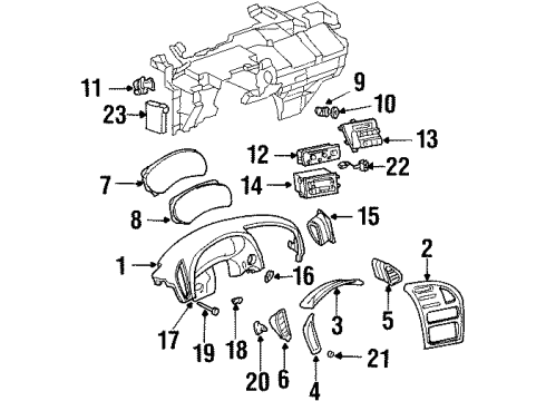 2002 Oldsmobile Aurora Cluster & Switches, Instrument Panel Trunk Lid Switch Diagram for 25635324
