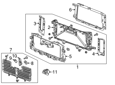 2018 GMC Sierra 1500 Front Panel Rear Seal Diagram for 23322448