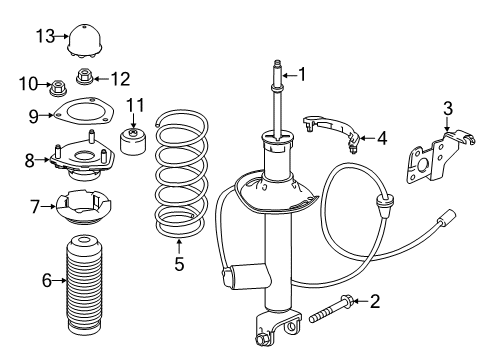 2017 Infiniti Q60 Struts & Components - Rear DAMPER-Mass Diagram for 55491-5CF0A